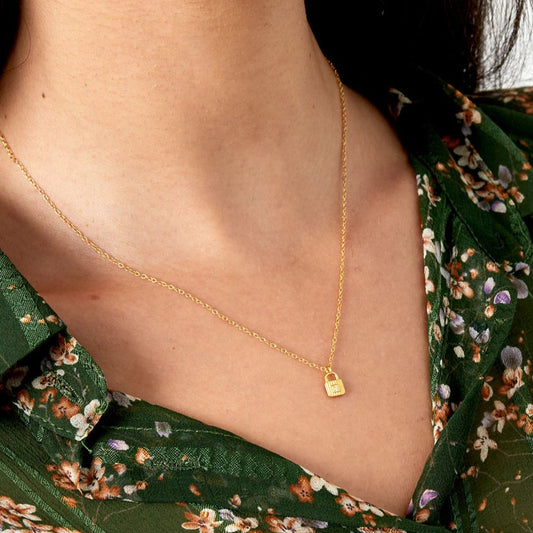 Vergulde 925 Sterling zilveren Halsketting met slotje hanger