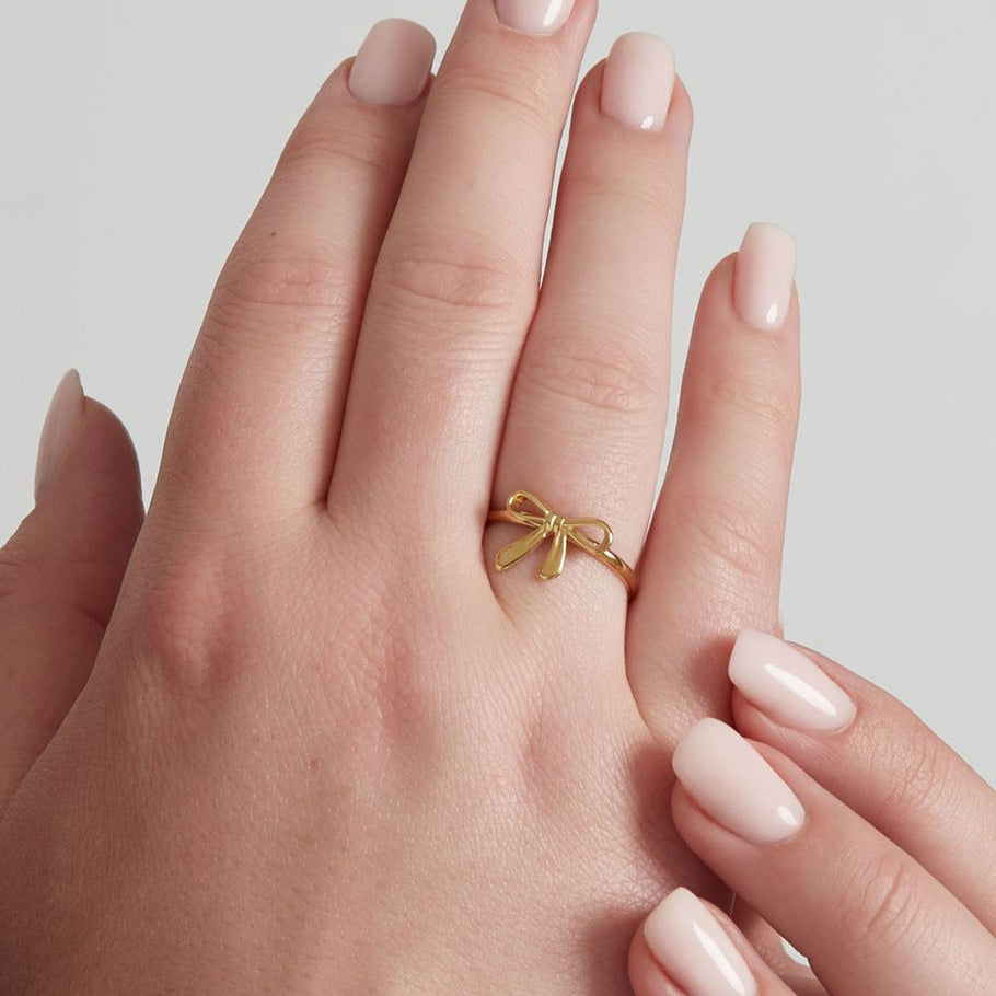 Roestvrij Stalen gele Ring met strikje