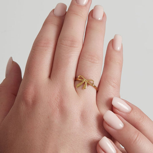 Roestvrij Stalen gele Ring met strikje