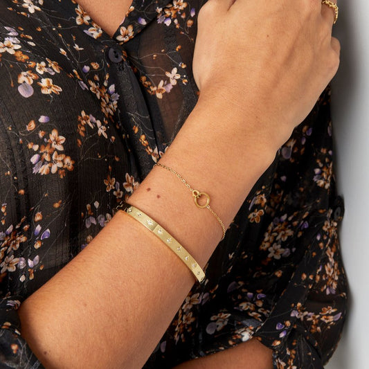 Roestvrij Stalen gele fantasie Armband verbonden bedel