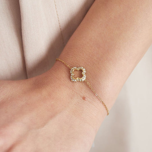 Roestvrij Stalen gele fantasie Armband klaver