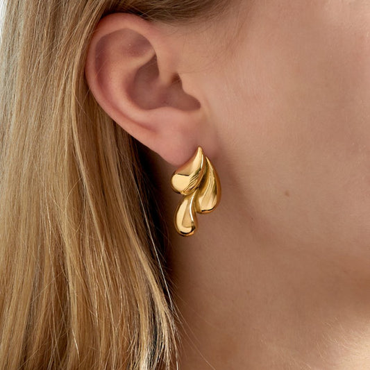 Roestvrij Stalen statement Oorbellen triple druppel