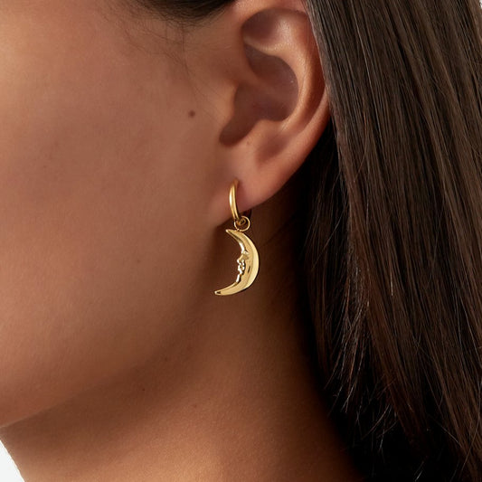 Roestvrij Stalen gele Oorbellen halve maan