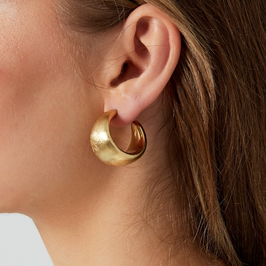 Roestvrij Stalen statement gele Oorbellen brede hoops