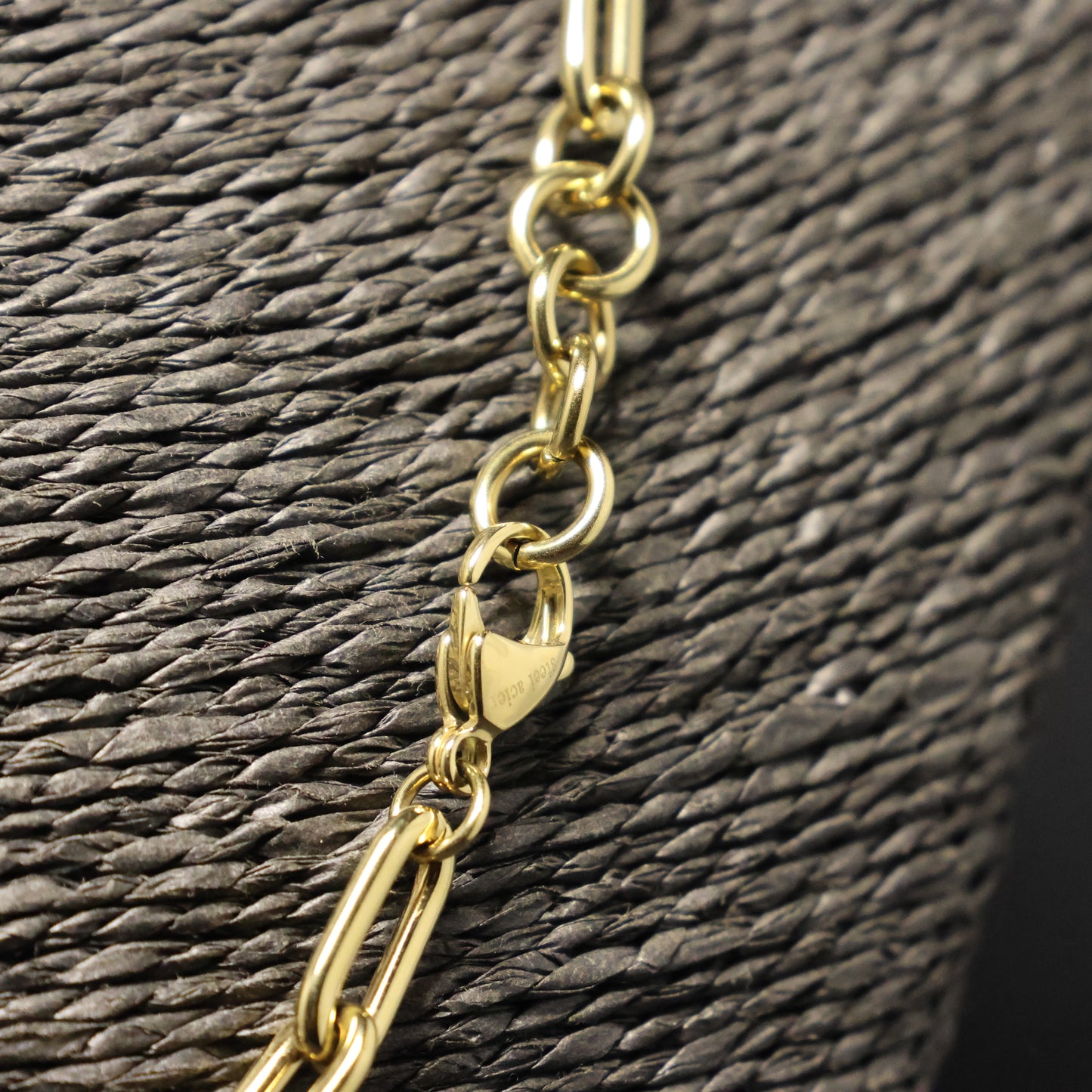 Semi-precious stone necklace combination chalcedony-rock crystal-agate-lapis lazula with silver clasp
