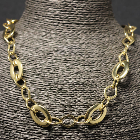 Roestvrij Stalen Halsketting ovalen & ruiten schakel RY245