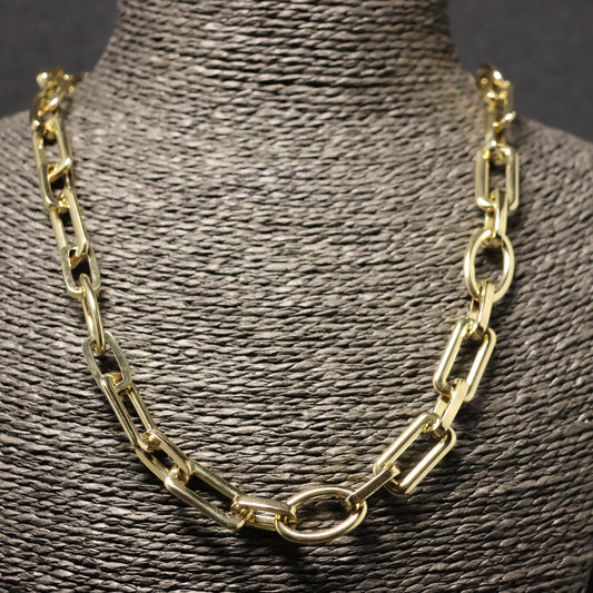 Roestvrij Stalen Halsketting ovalen & rechthoekige schakels K/2135/47