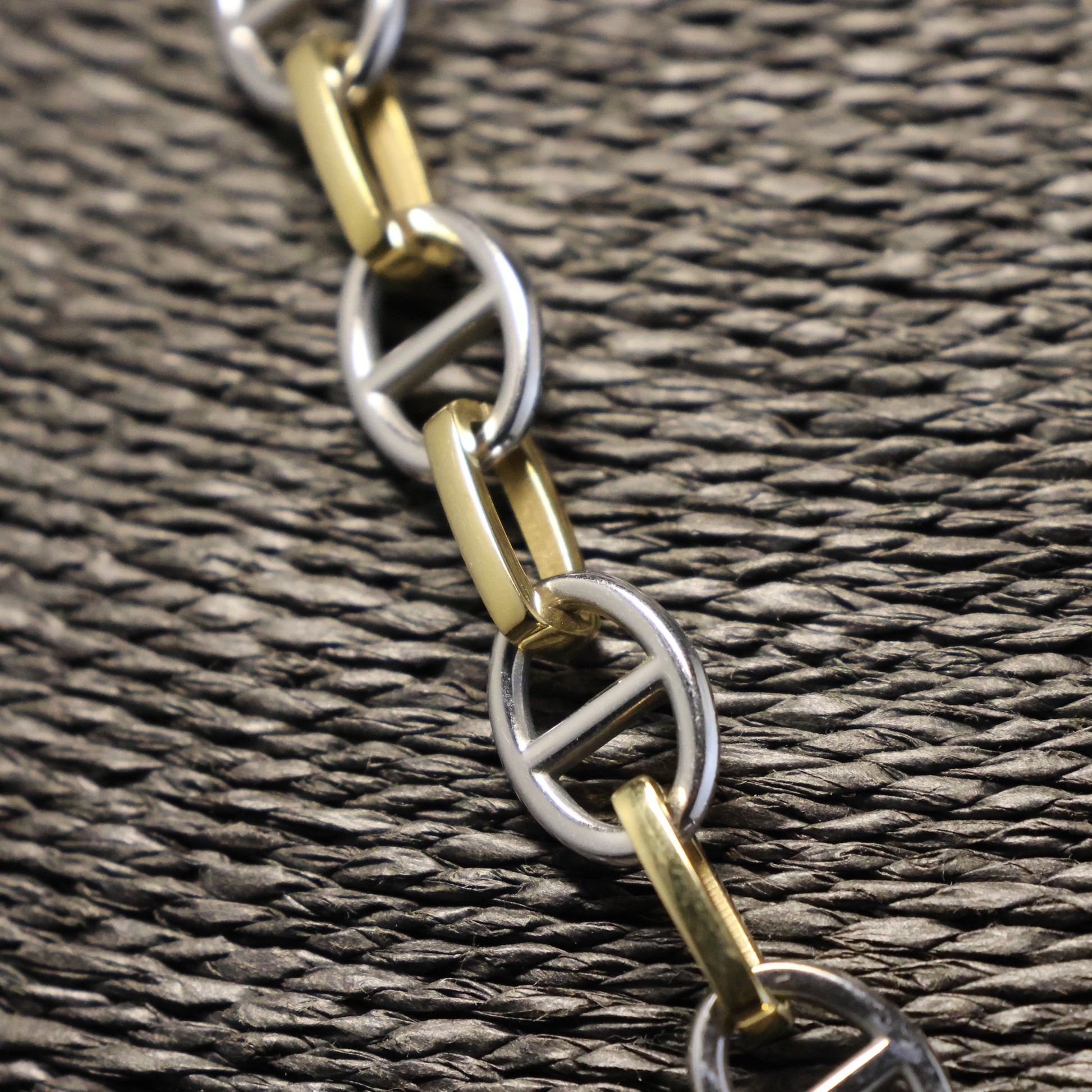 Roestvrij Stalen Halsketting bicolor ovalen schakels RY197