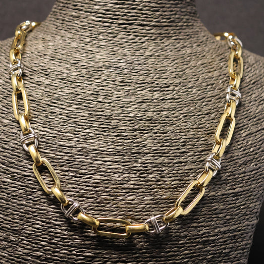 Roestvrij Stalen Halsketting bicolor schakels