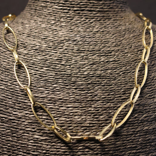 Roestvrij Stalen Halsketting fijne ovale schakels RY298