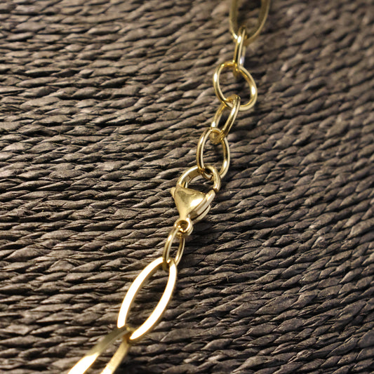 Roestvrij Stalen Halsketting fijne ovale schakels RY298