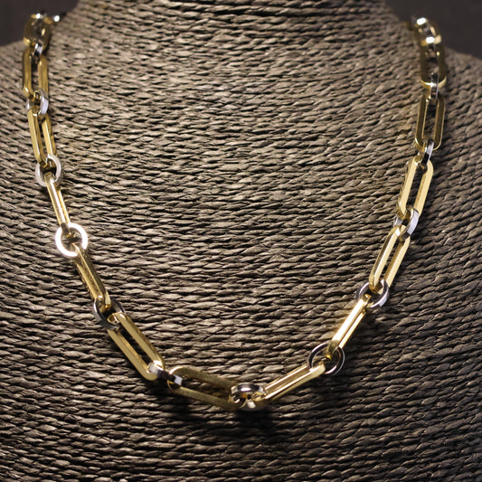 Roestvrij Stalen Halsketting bicolor schakels RY306