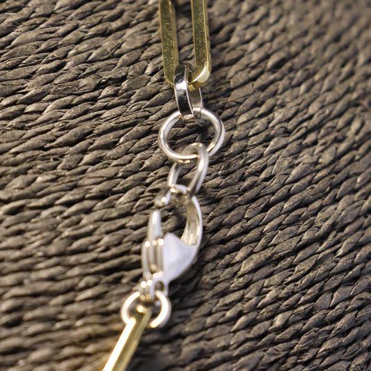 Roestvrij Stalen Halsketting bicolor schakels RY306