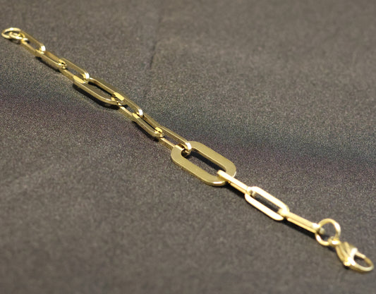 Roestvrij Stalen Armband grote en kleine langwerpige schakels RY291a