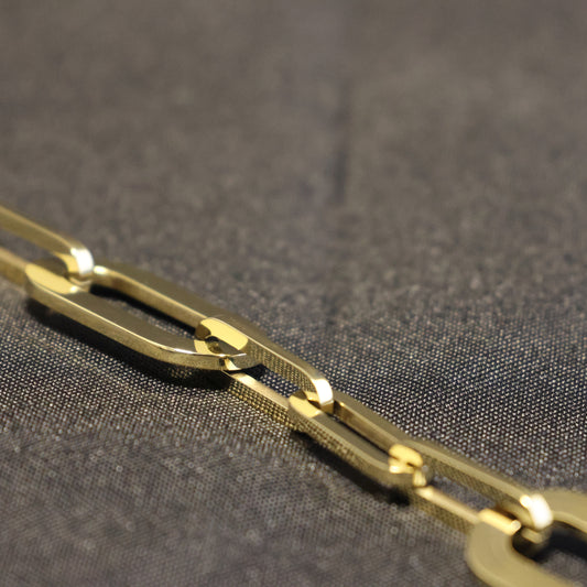 Roestvrij Stalen Armband grote en kleine langwerpige schakels RY291a