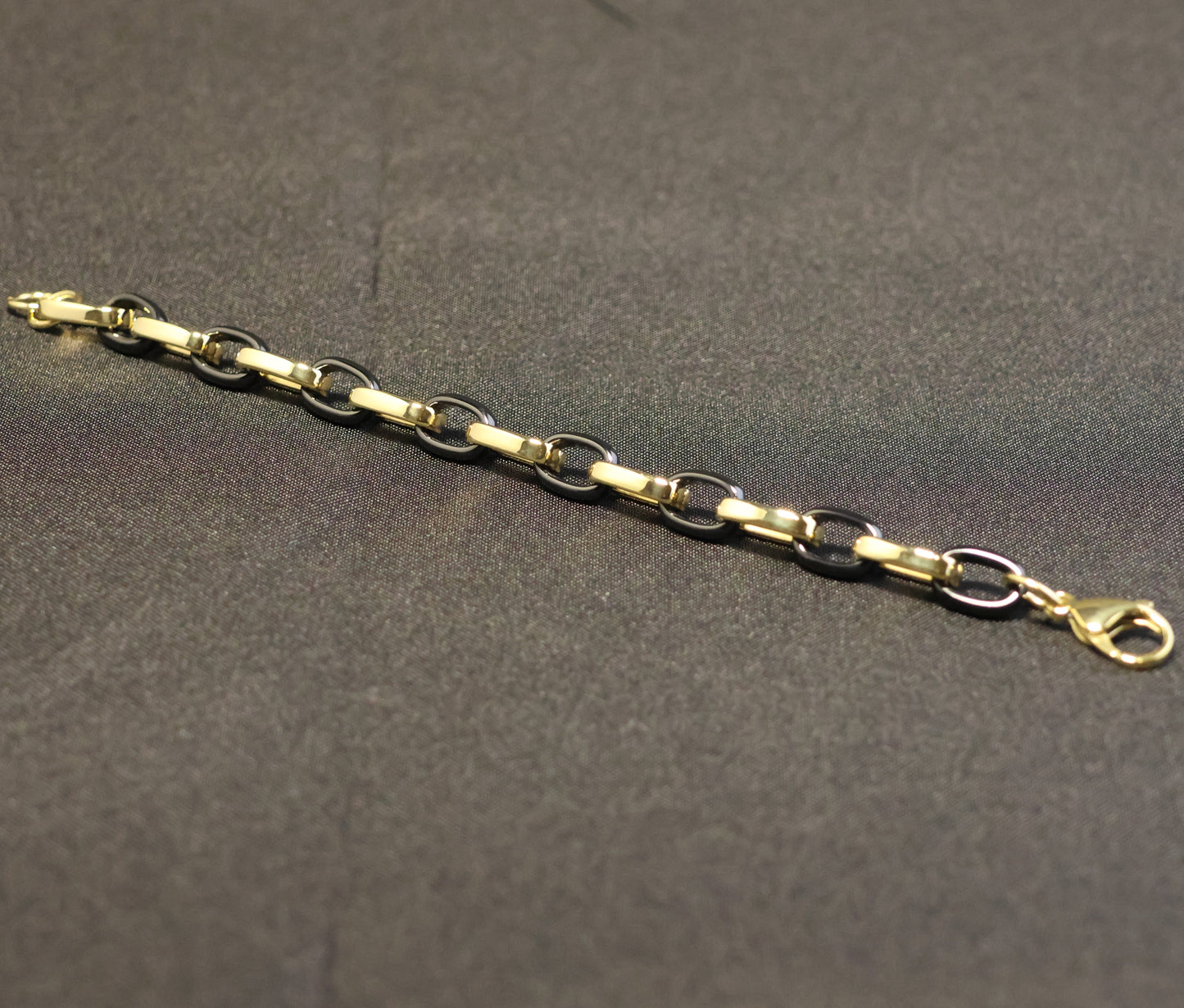 Roestvrij Stalen Armband ovalen & zwarte schakels RY336a