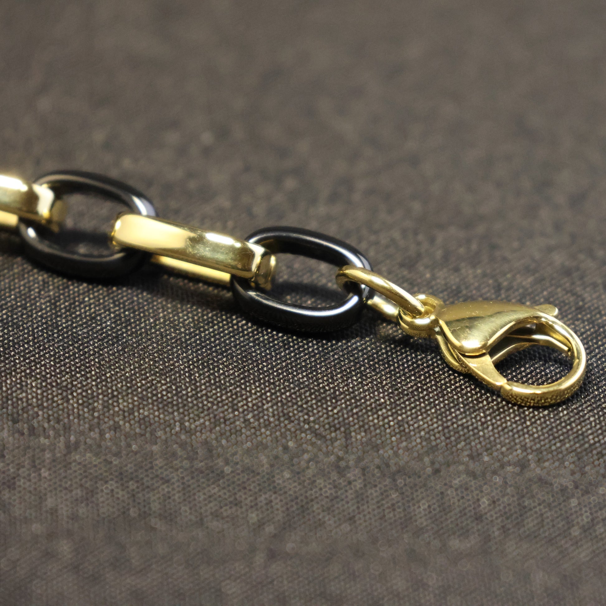 Roestvrij Stalen Armband ovalen & zwarte schakels RY336a