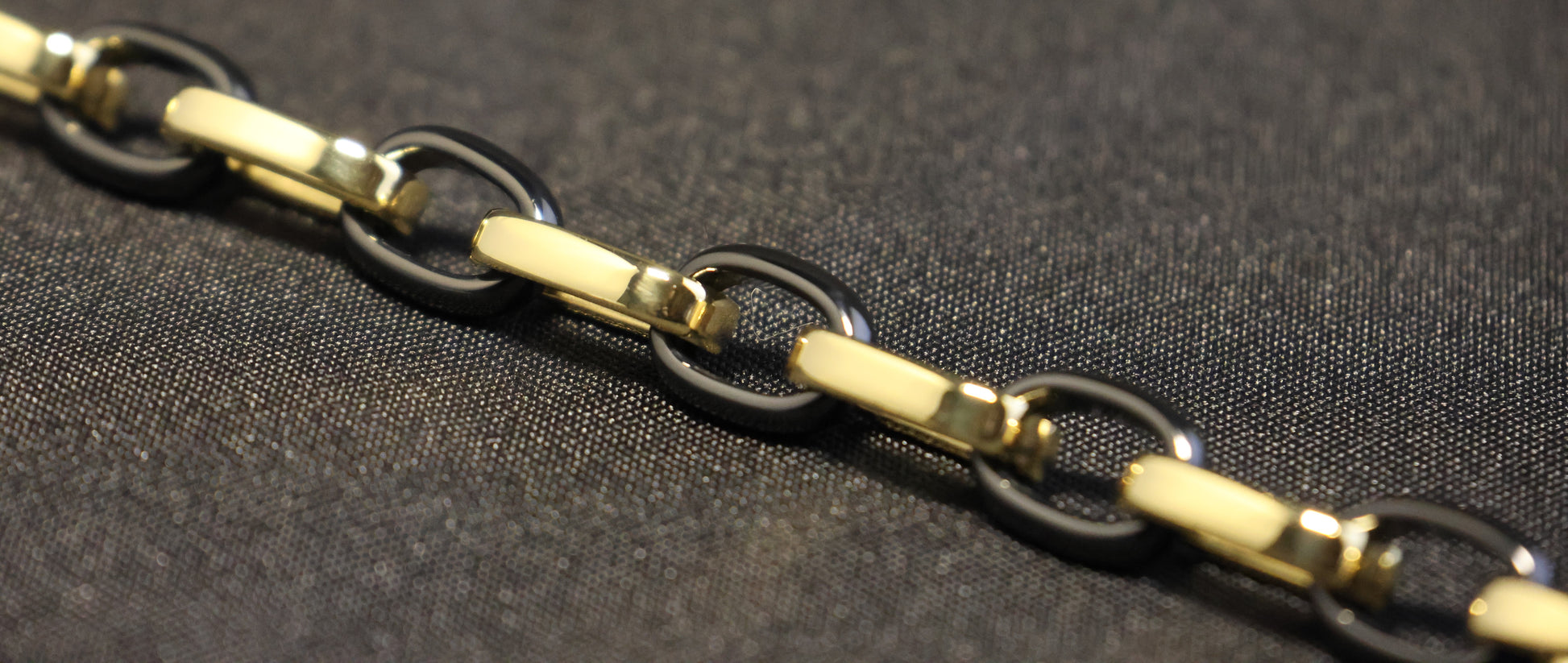 Roestvrij Stalen Armband ovalen & zwarte schakels RY336a