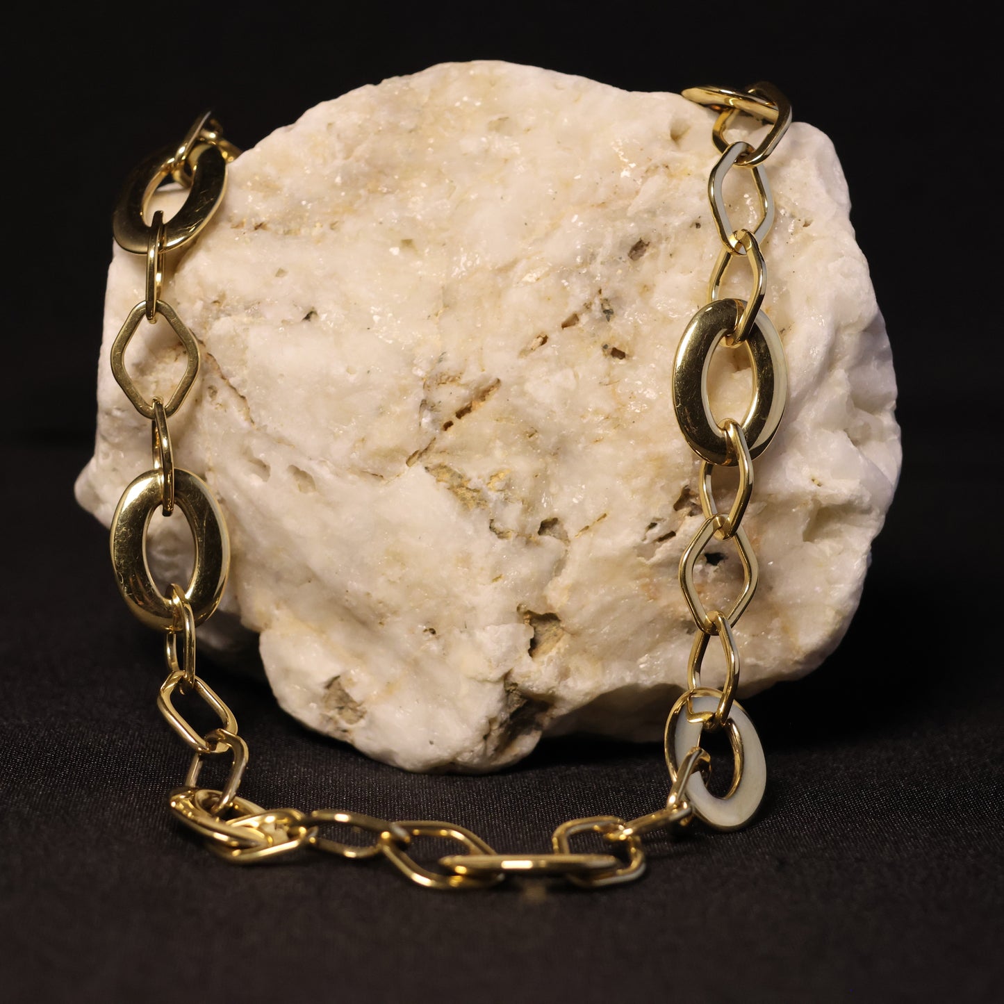 Roestvrij Stalen Halsketting ovalen & ruiten schakel RY245