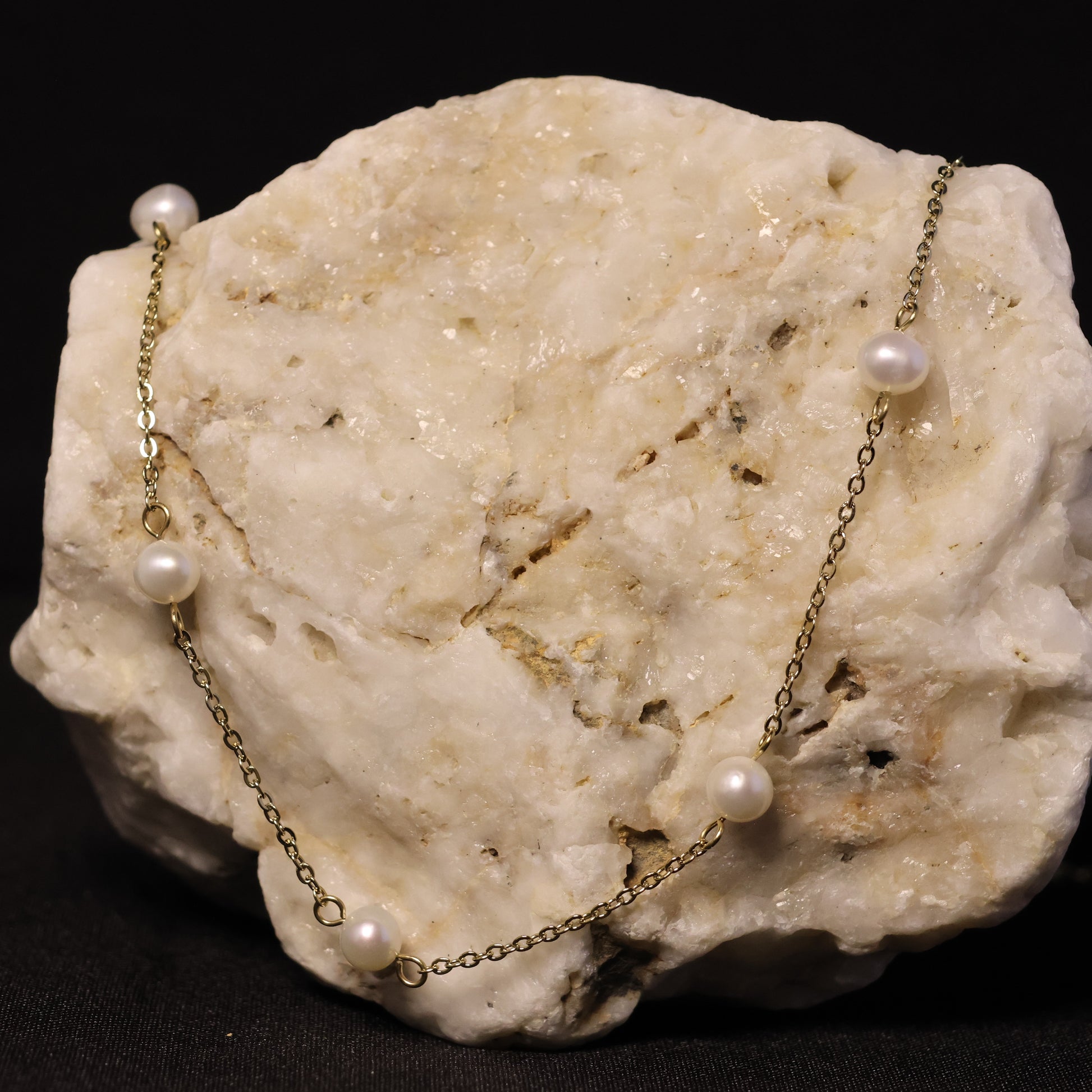 Roestvrij Stalen Halsketting met Parels 649339