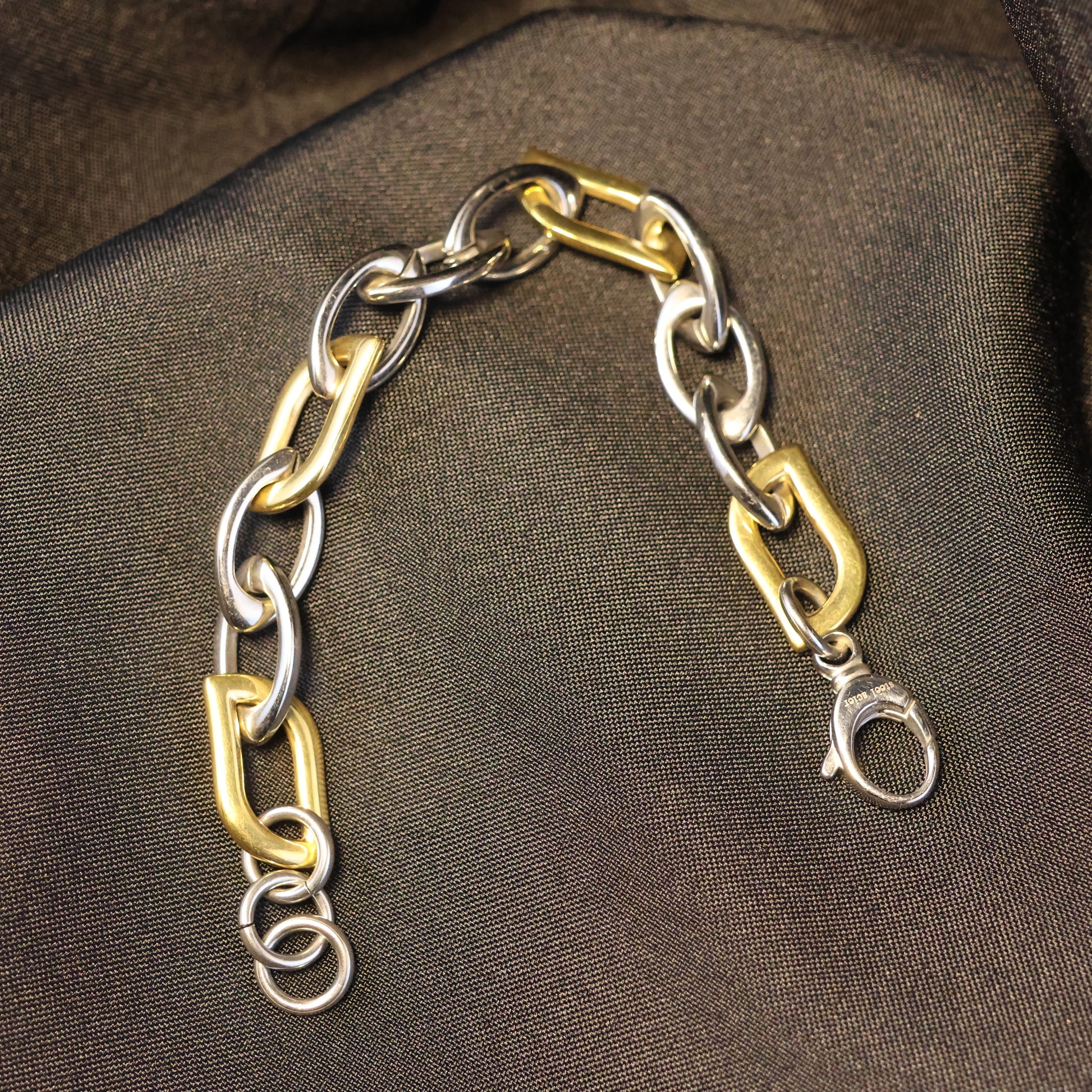 Roestvrij Stalen Armband grote bicolor schakels RY100