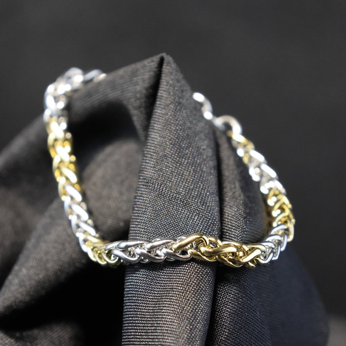 Roestvrij Stalen Armband fijne bicolor schakels RY326