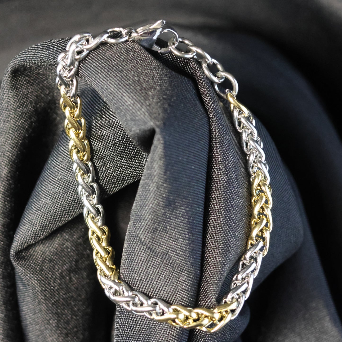 Roestvrij Stalen Armband fijne bicolor schakels RY326