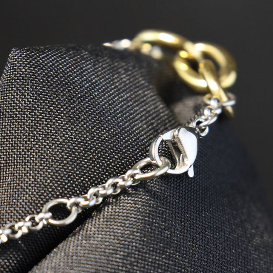 Roestvrij Stalen Armband bicolor schakels RY181