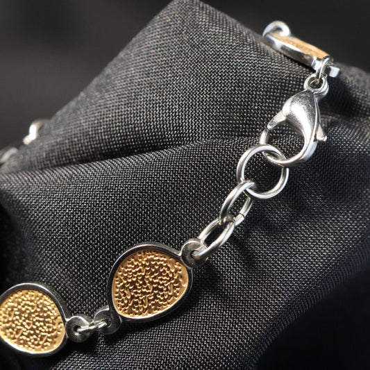 Roestvrij Stalen Armband zilverkleurige schakels met rosé accenten