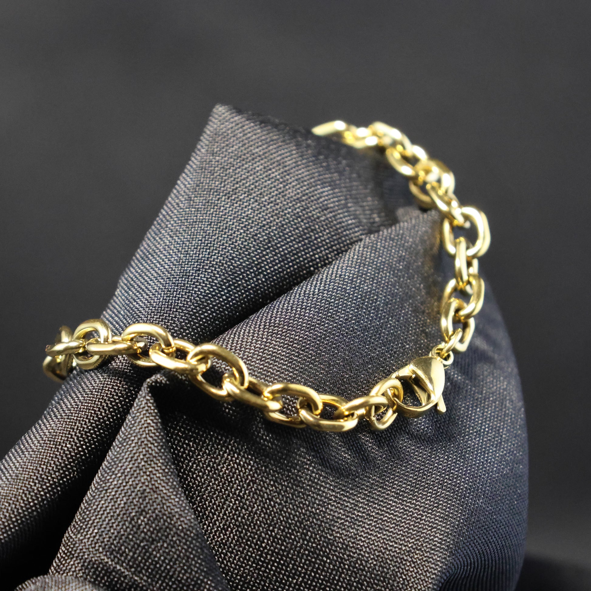 Roestvrij Stalen Armband kleine gele schakels RY279