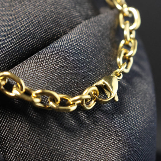 Roestvrij Stalen Armband kleine gele schakels RY279