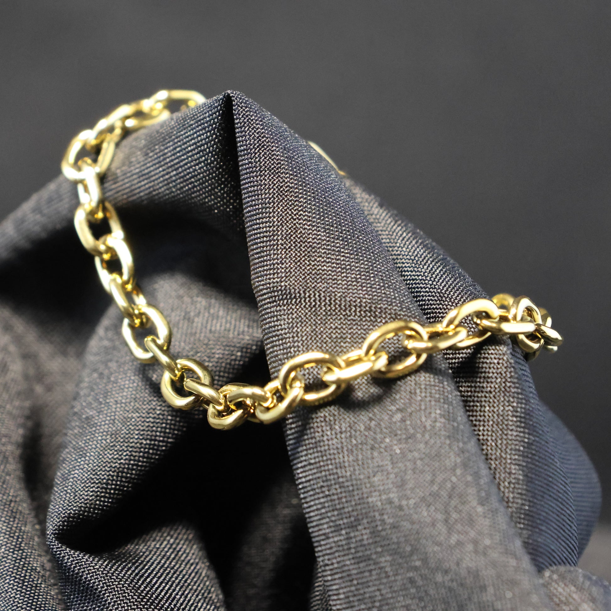 Roestvrij Stalen Armband kleine gele schakels RY279