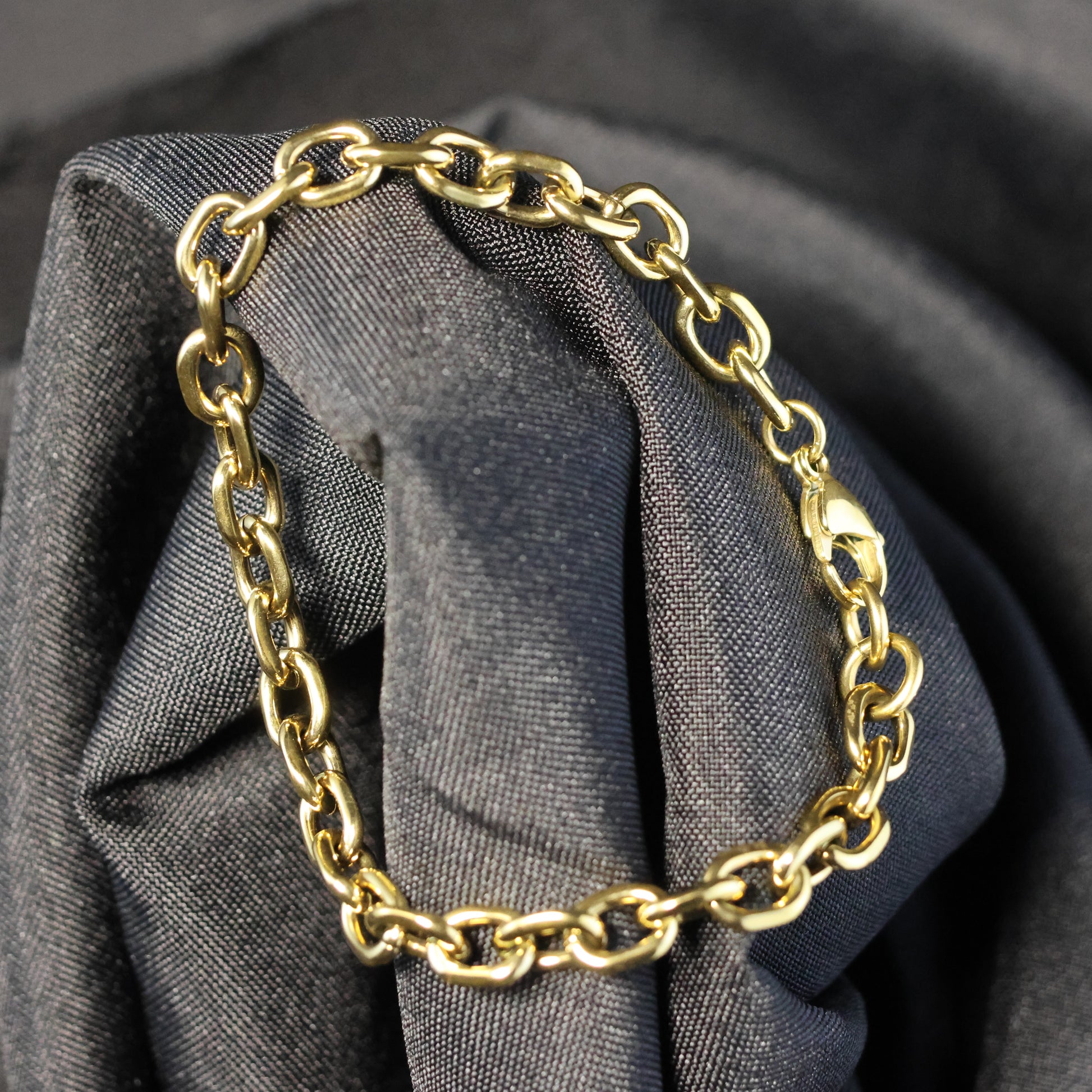 Roestvrij Stalen Armband kleine gele schakels RY279