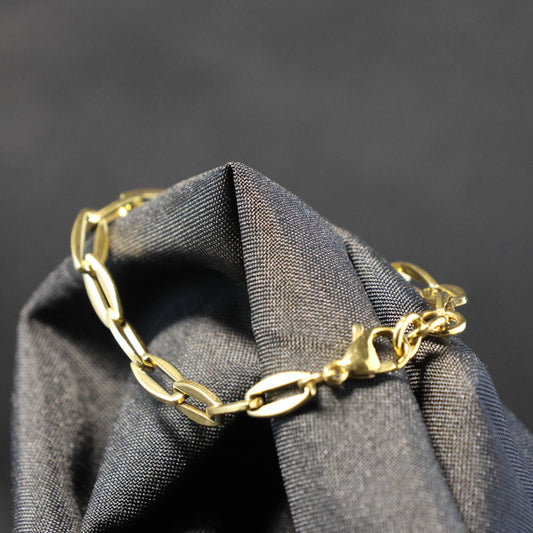 Roestvrij Stalen Armband kleine gele schakels RY317