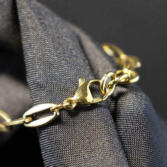 Roestvrij Stalen Armband kleine gele schakels RY317