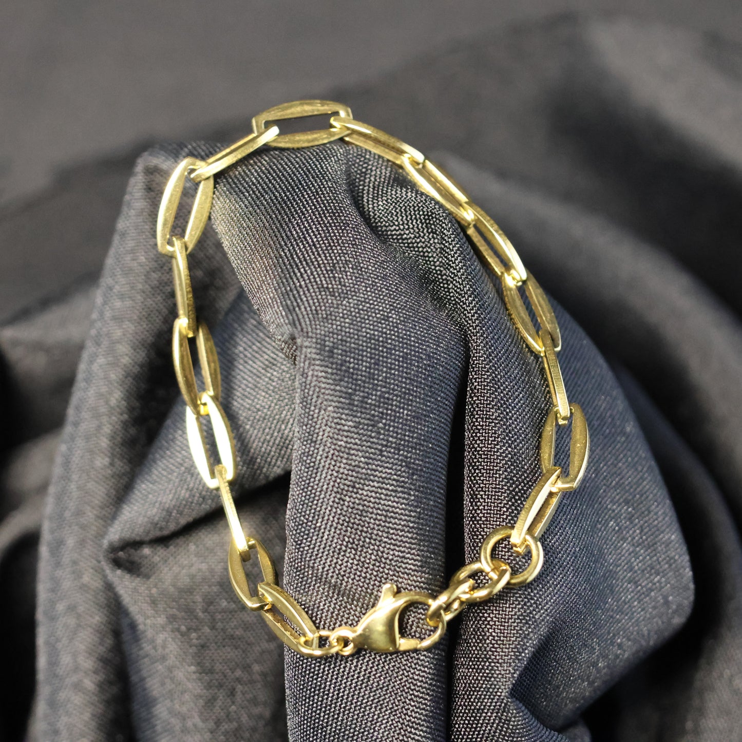 Roestvrij Stalen Armband kleine gele schakels RY317