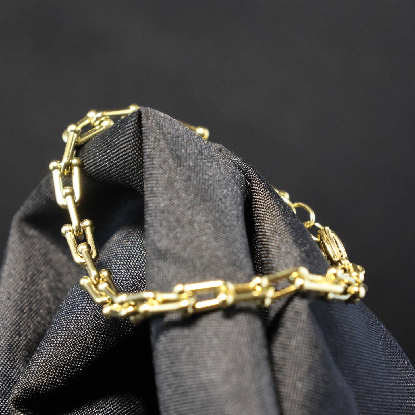 Roestvrij Stalen Armband kleine gele schakels RY286