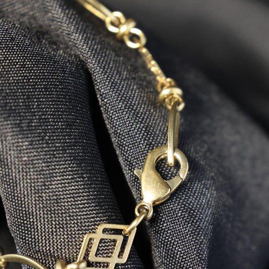 Roestvrij Stalen Armband fijne gele fantasie schakels RY117