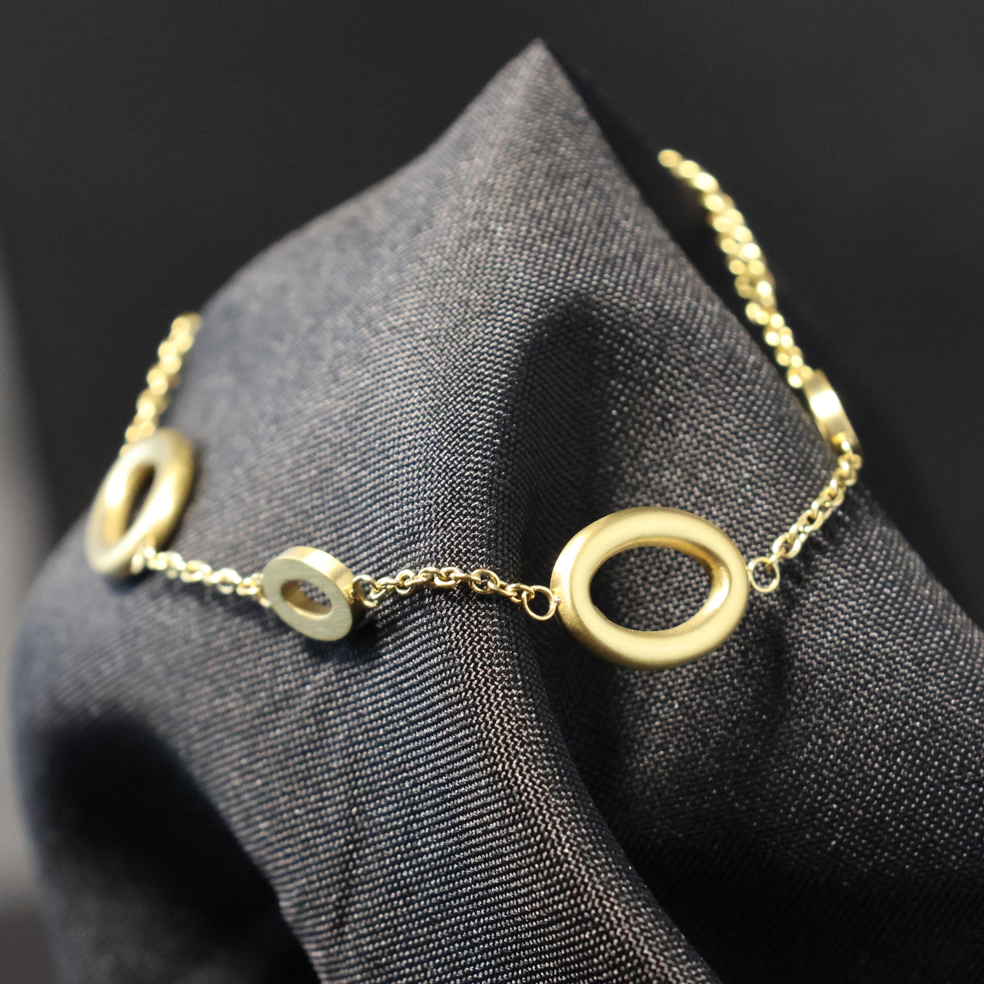 Roestvrij Stalen Armband mat gele schakels