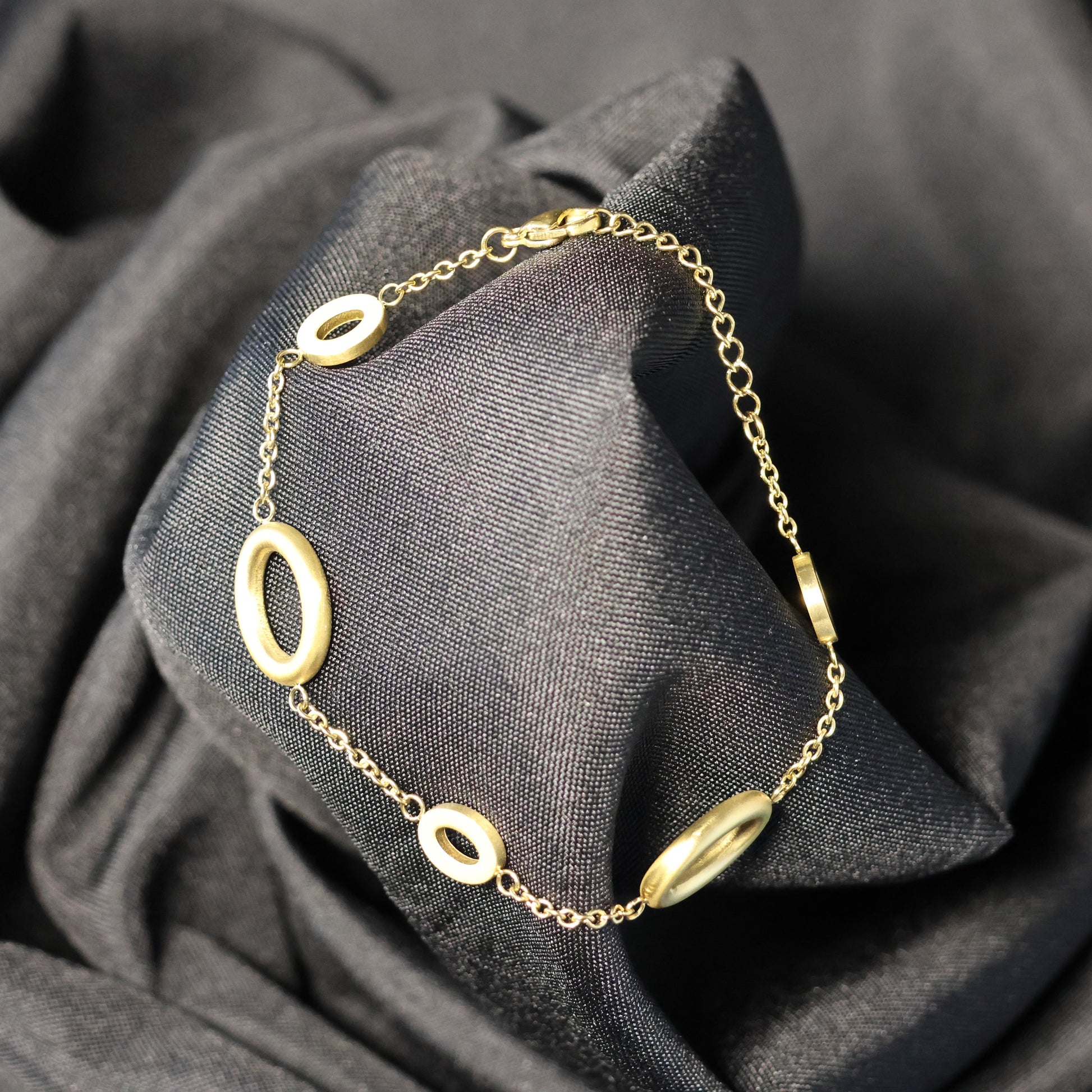 Roestvrij Stalen Armband mat gele schakels