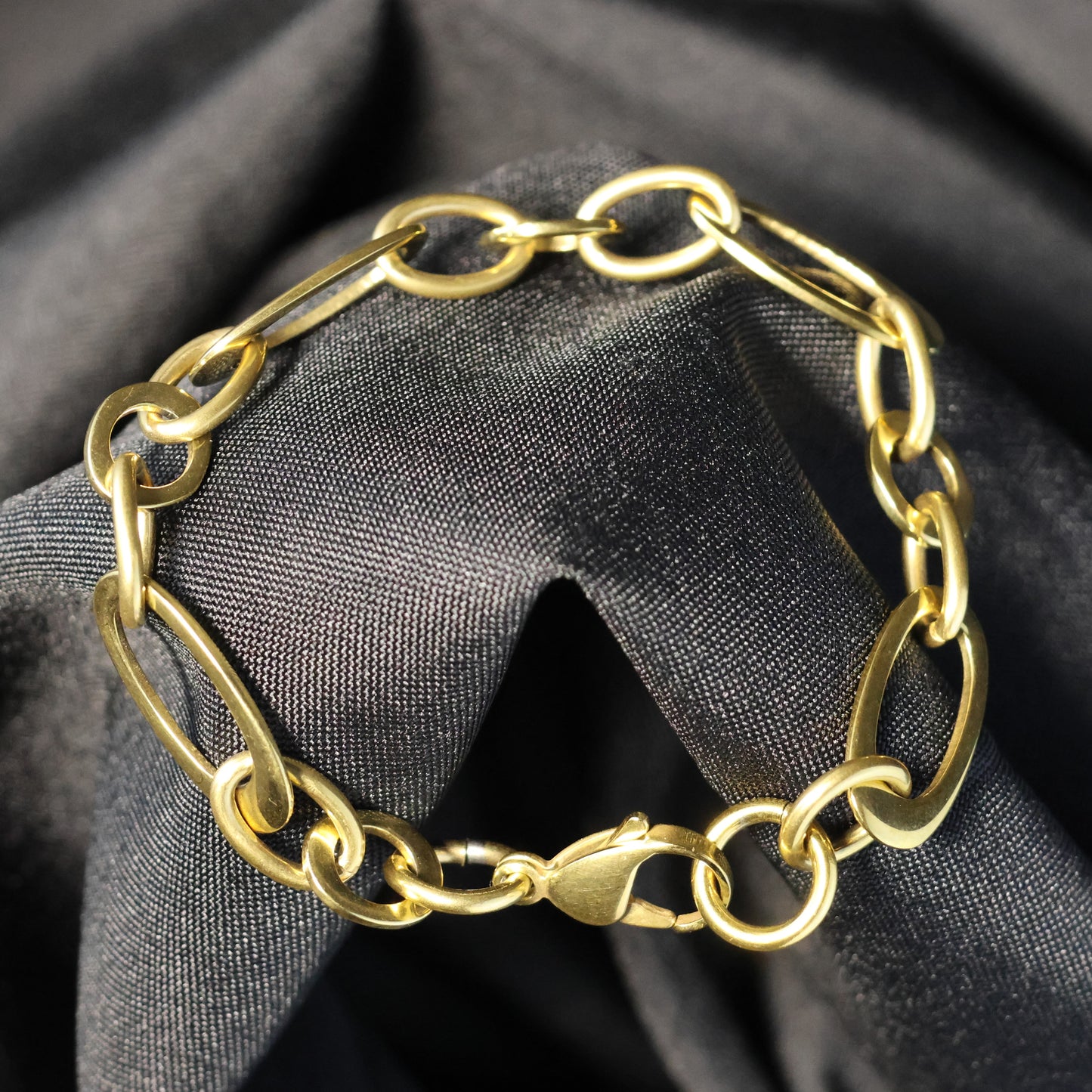 Roestvrij Stalen Armband fijne gele ovalen fantasie schakels RY173