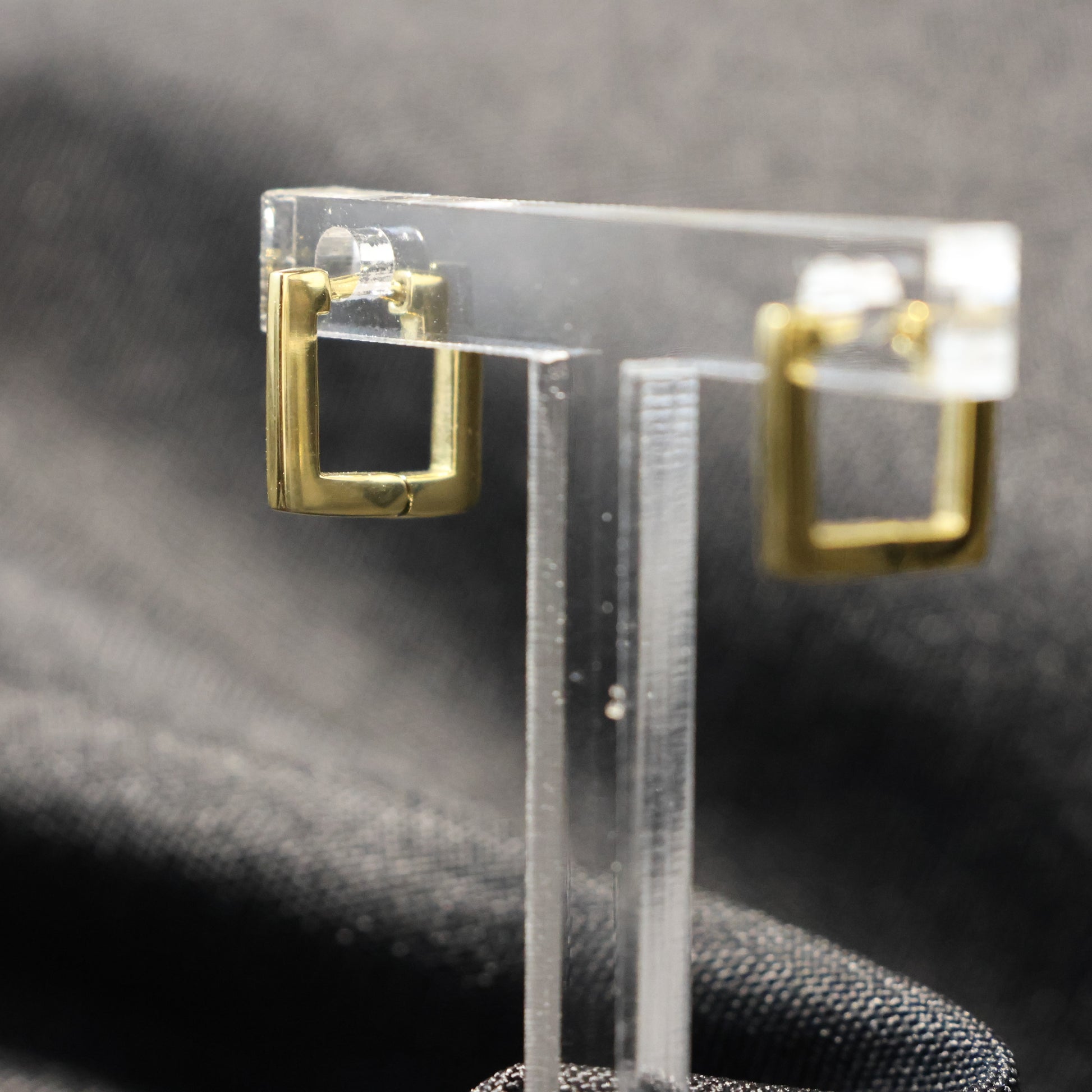 Roestvrij Stalen gele vierkante Oorbellen