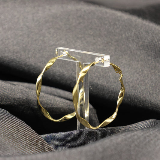 Roestvrij Stalen grote gele gedraaide Oorringen