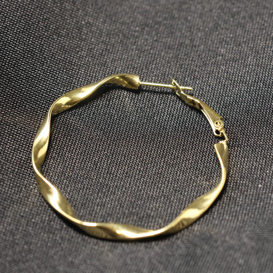 Roestvrij Stalen grote gele gedraaide Oorringen