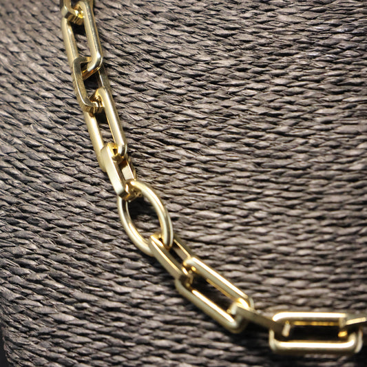 Roestvrij Stalen statement Halsketting rechthoekige en ovalen schakels RY264k