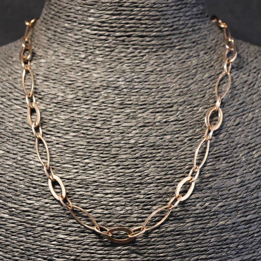 Roestvrij Stalen Halsketting rosé ovalen schakels RY164