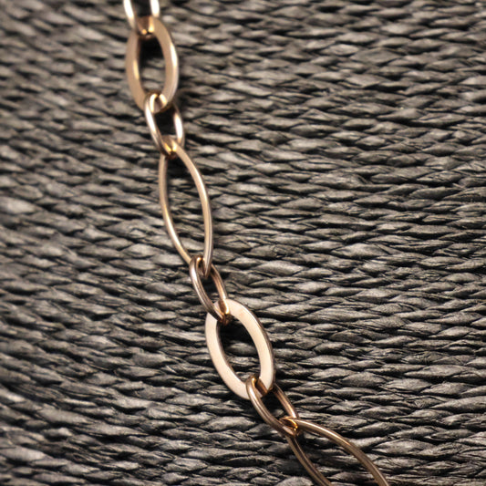 Roestvrij Stalen Halsketting rosé ovalen schakels RY164