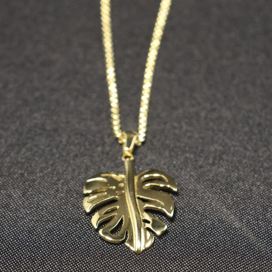 Roestvrij Stalen bladvormige statement Halsketting & Oorbellen set