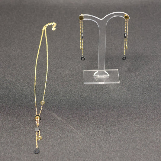 Collier pierre semi-précieuse combinaison calcédoine-cristal de roche-agate-lapis lazula avec fermoir en argent