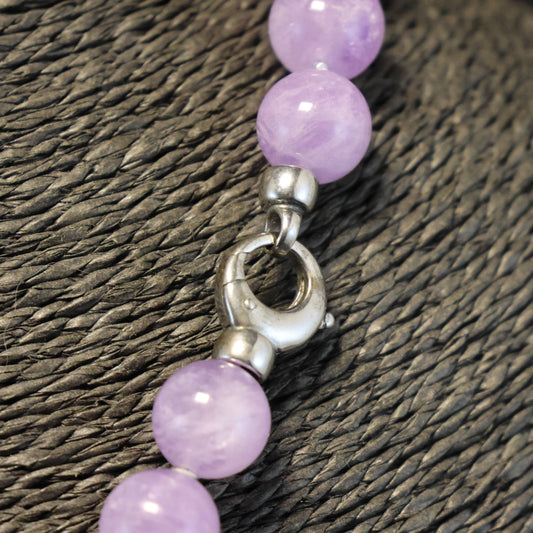 Halfedelsteen Amethist Halssnoer met zilveren slot 00473495